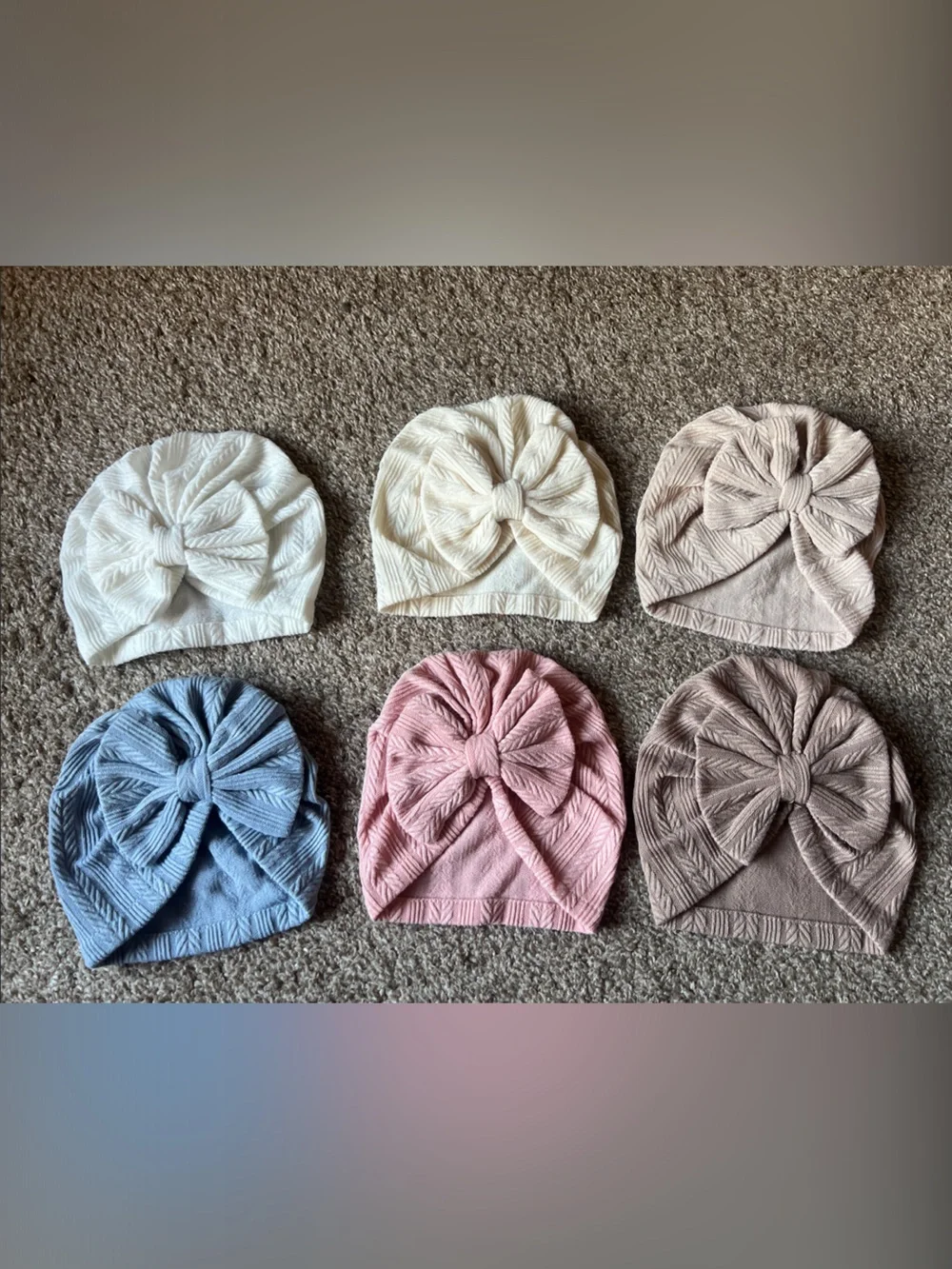 Baby Knot Headband Set - Blue, White, Pink, Cream, Taupe, Beige